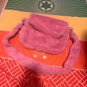 Pink fluffy purse